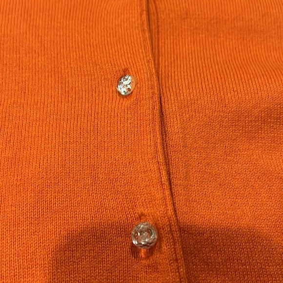 J. Jill Cardigan Sweater Crystal Buttons Coral Color Sz M - Picture 2 of 5